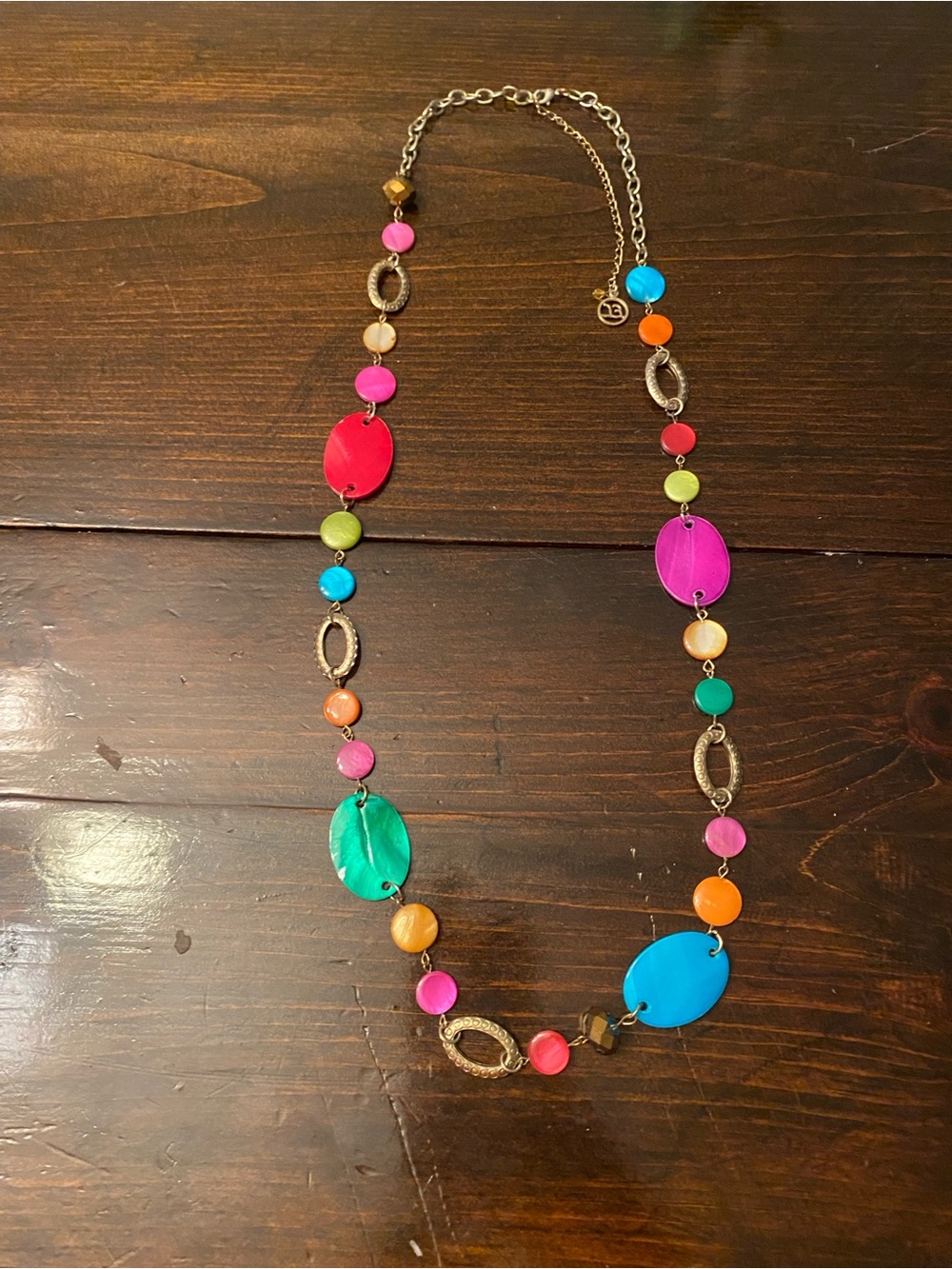 Fun Colorful Multicolor Bead Long Necklace